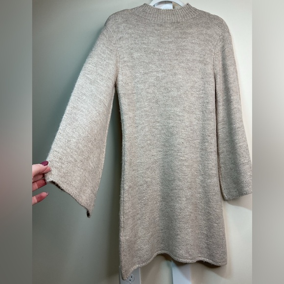 Bardot Cream Knit Sweater Dress w/ Bell Sleeves - Picture 7 of 9